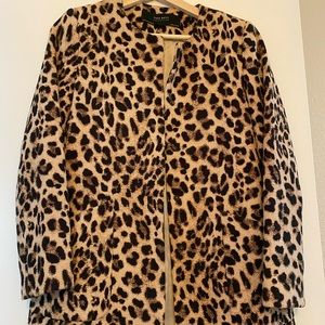 Zara Leopard coat Medium EUC